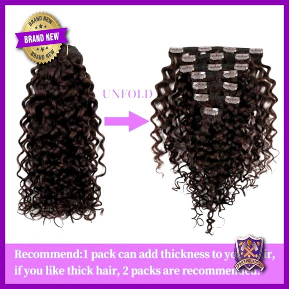 Natural Wave Clip-In Hair Extensions 22 Inch 7Pcs 120G Human Hair main image 4